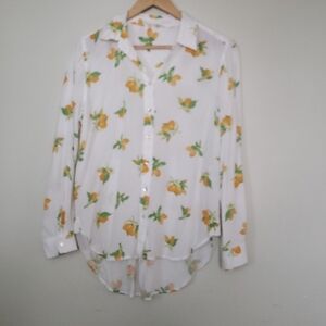 Jane and Delancey Lemon Print Button Down Shirt